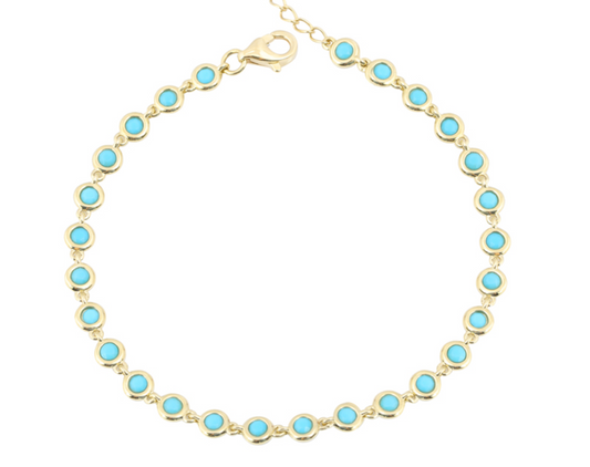 Turquoise bezel set bracelet