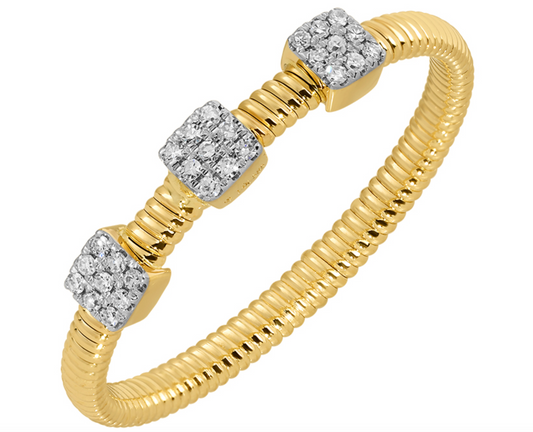 Fluted diamond station ring