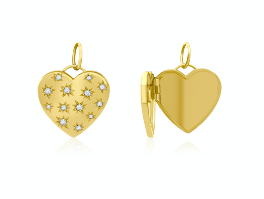 Sparkle heart locket pendant