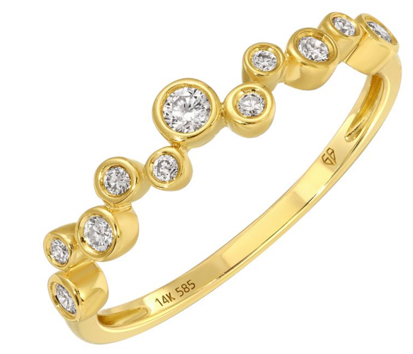 Dancing diamond stack ring