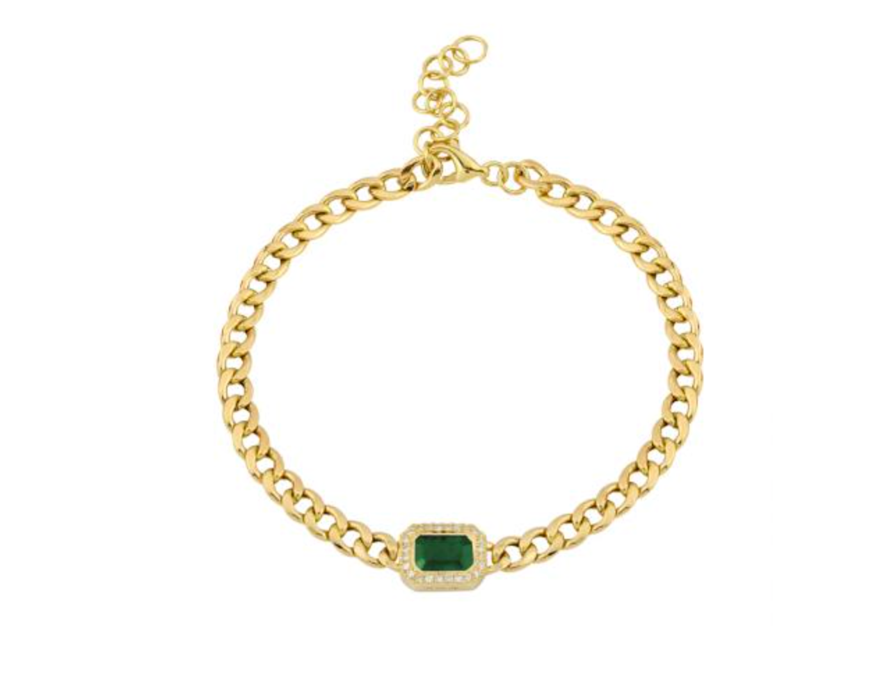 Emerald and diamond bracelet