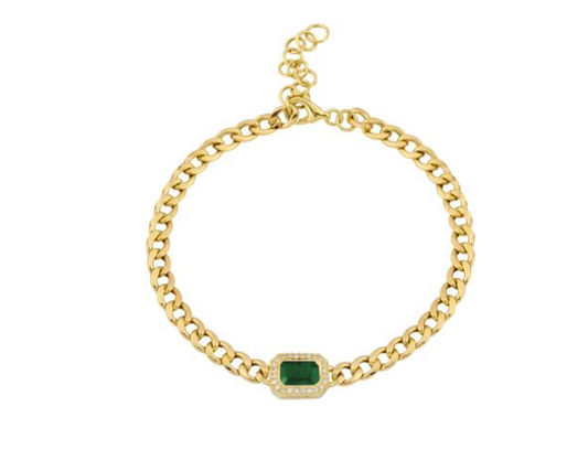 Emerald and diamond bracelet