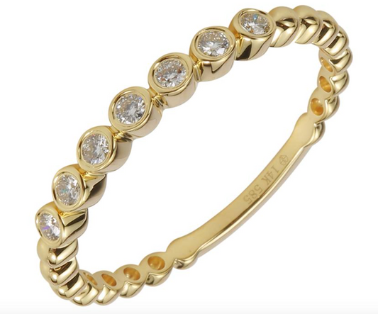 Bezel set stack ring