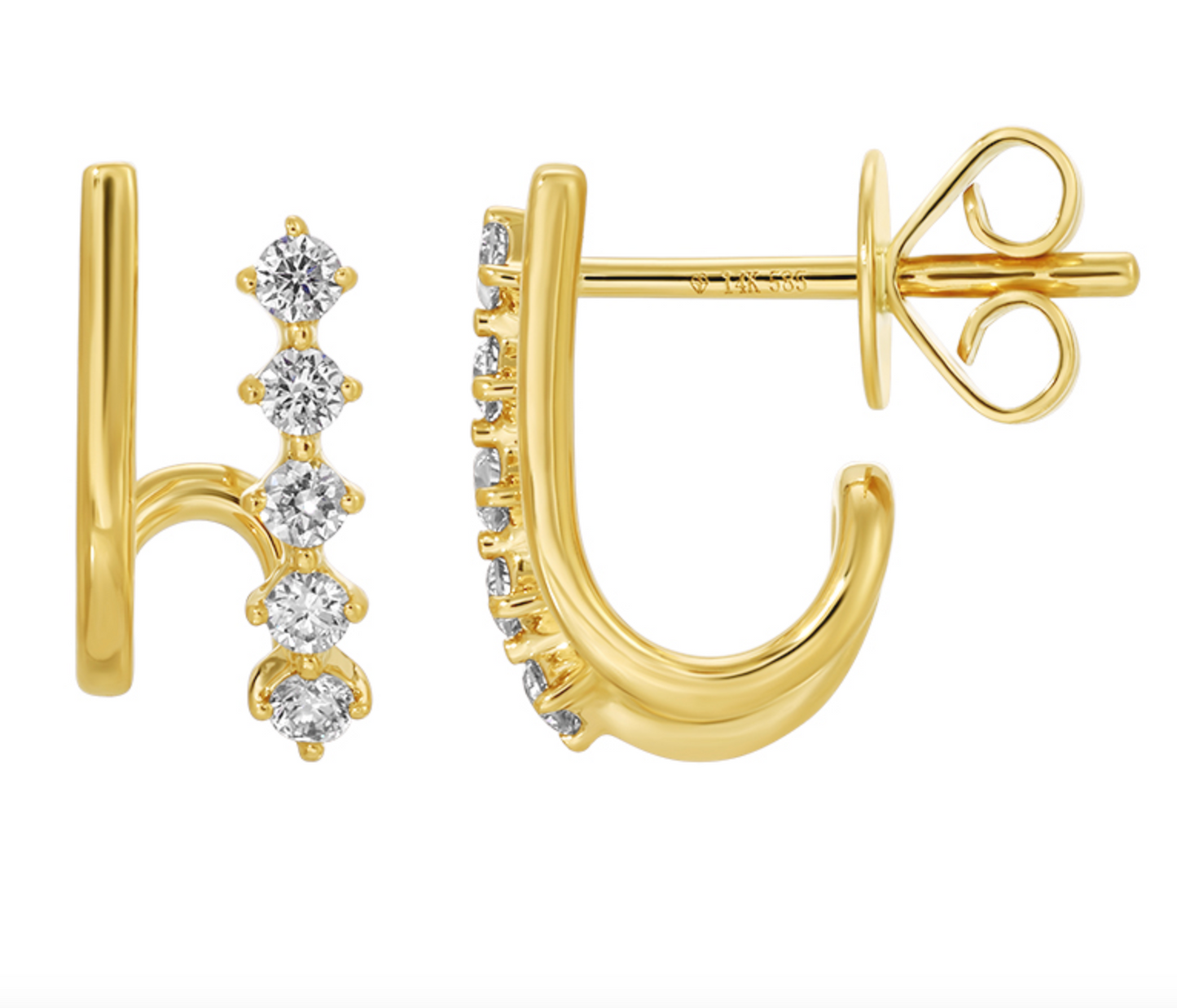 Diamond Cage Lobe Stud earring