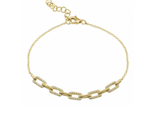 Gold link diamond bracelet