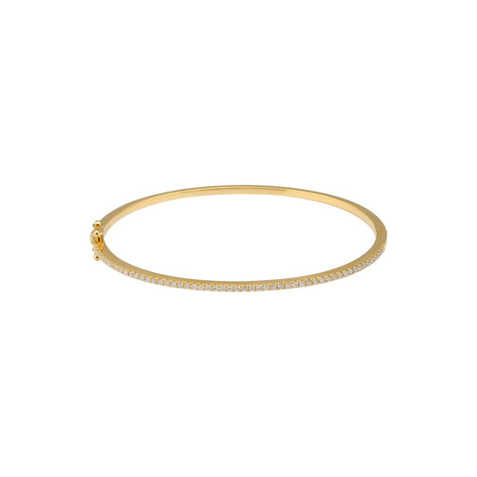 14k Yellow Gold Diamond Bangle