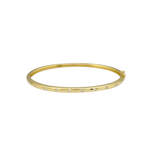 14k Yellow Gold Diamond Bangle