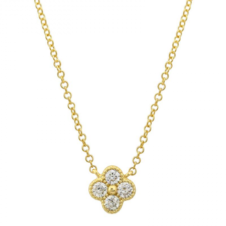 Single clover drop necklace