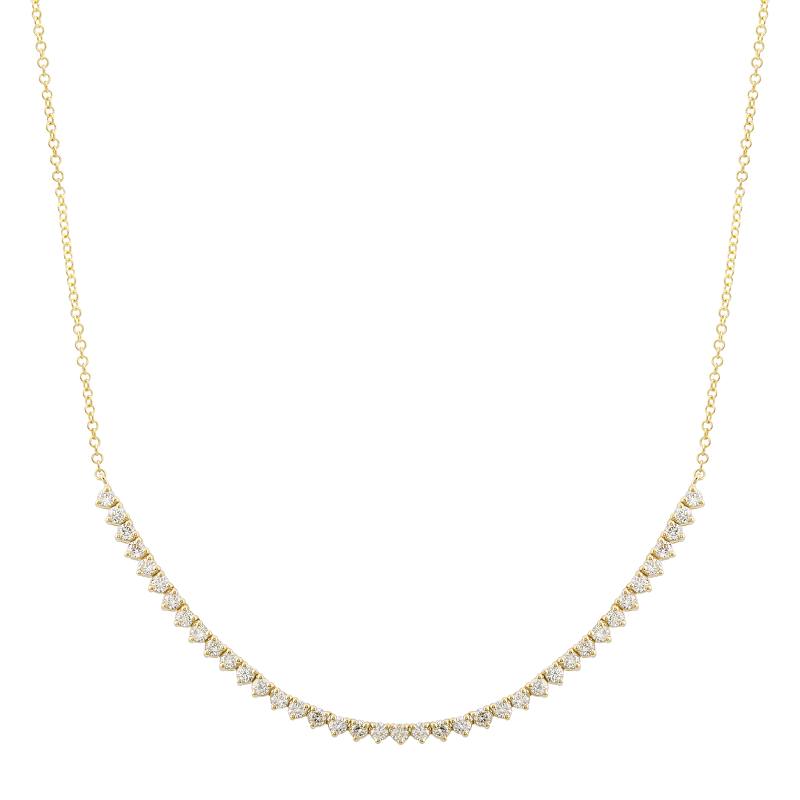 Diamond tenis necklace with chain.