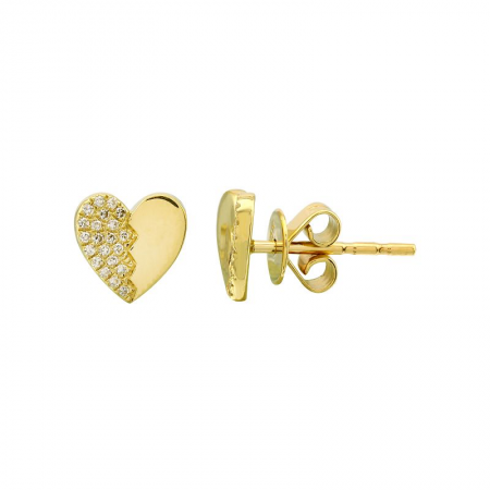 Diamond heart studs