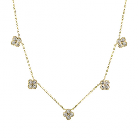 Clover five drop necklace