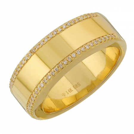 Yellow gold diamond border ring