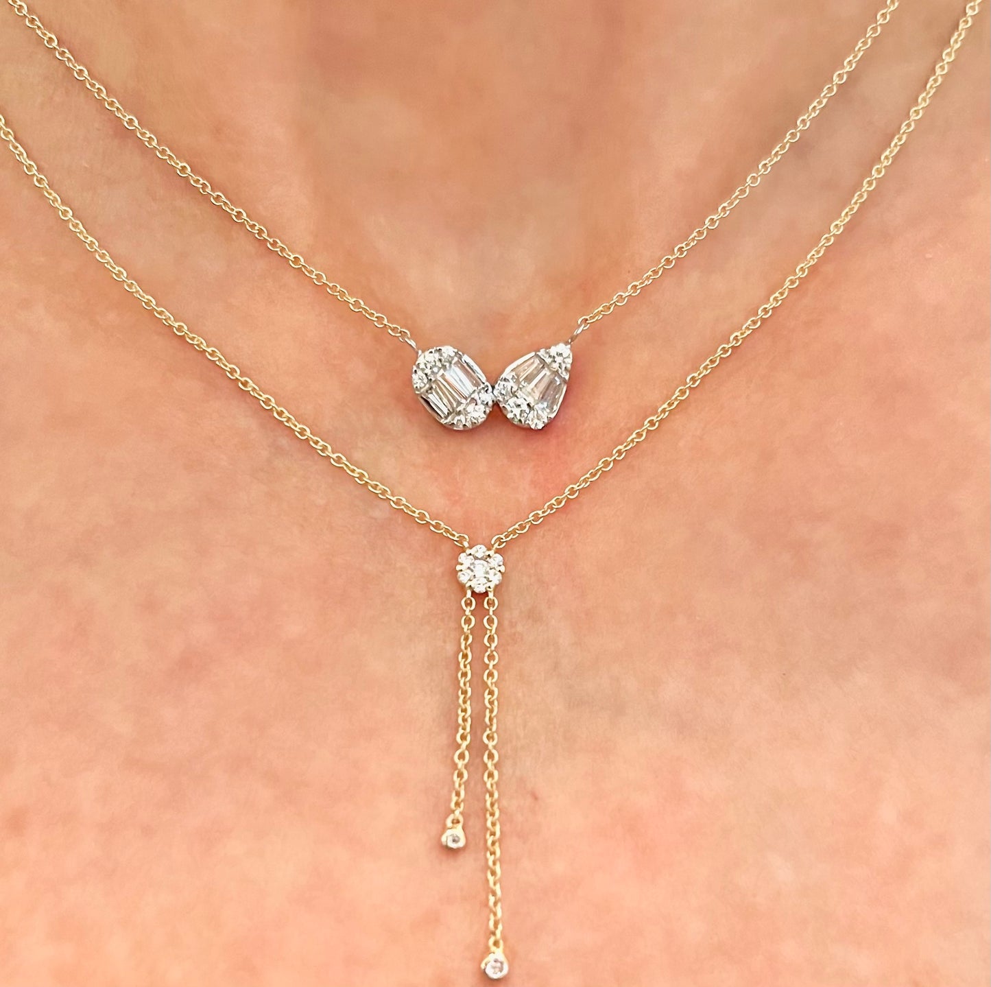 Gold and diamond lariat