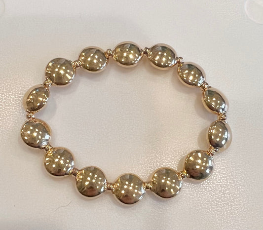 Gold filled flat bead bracelet