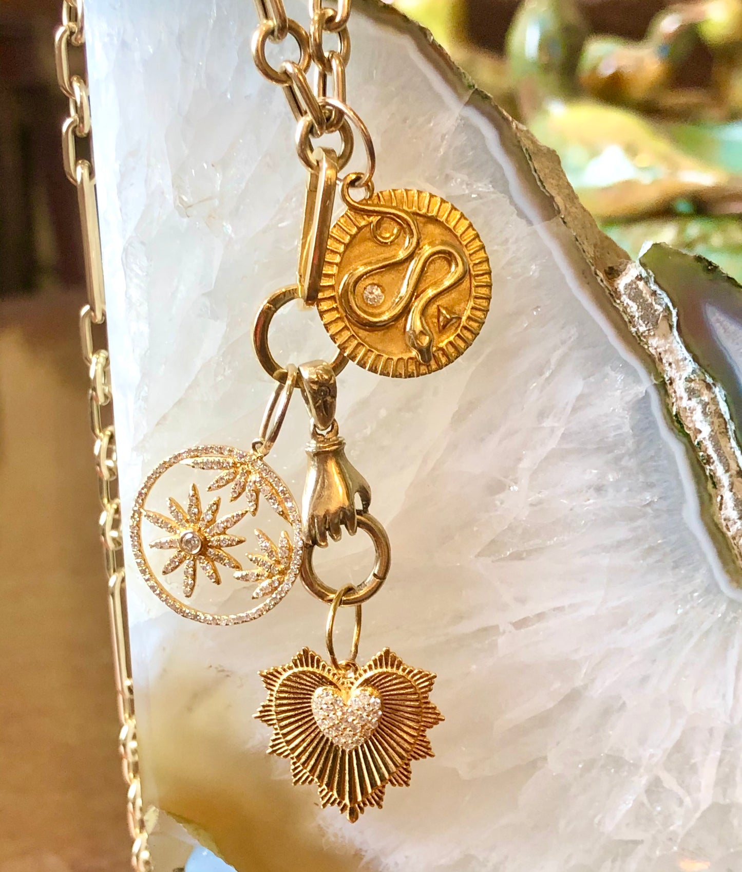 Gold floral charm