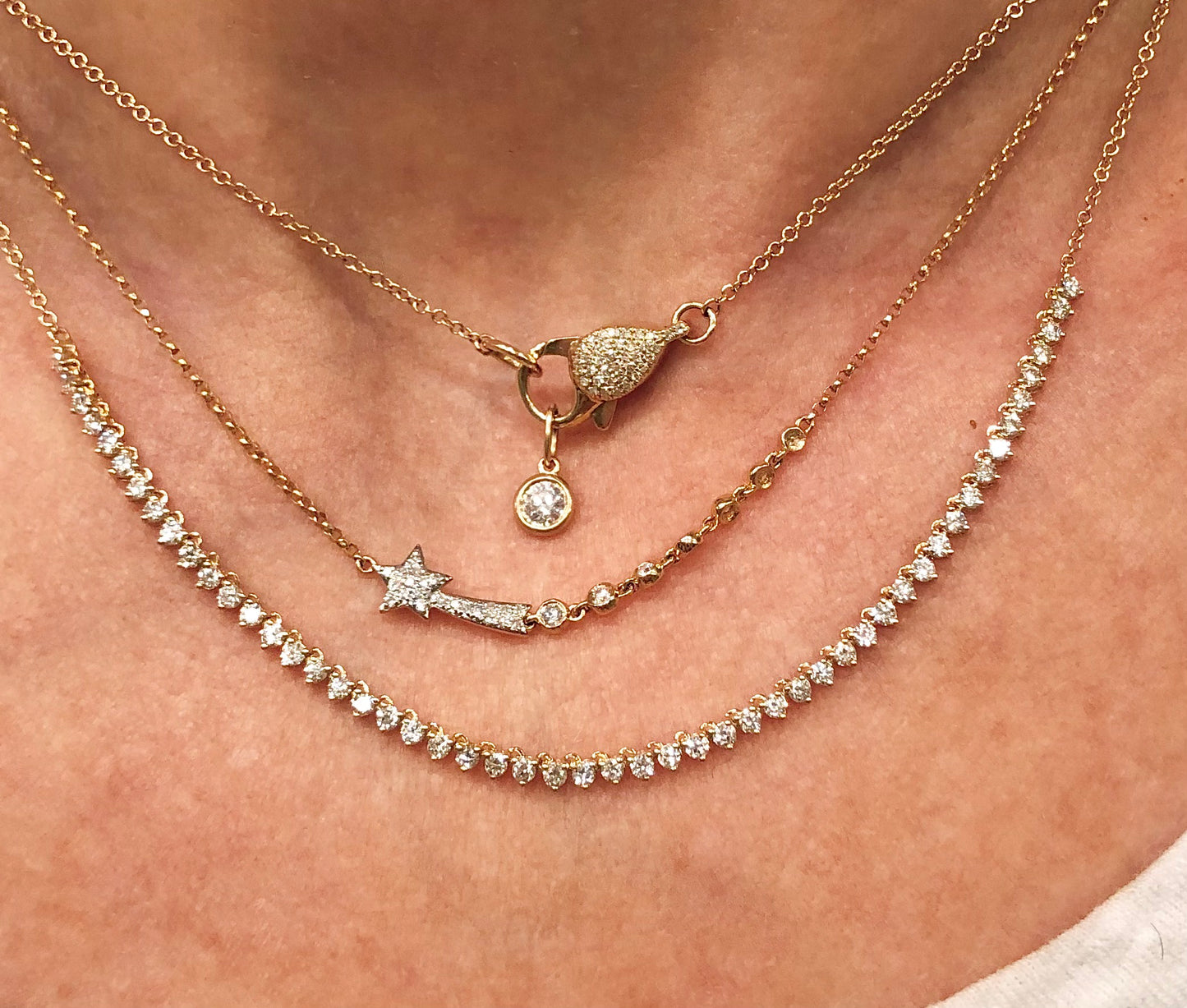 Diamond tennis necklace