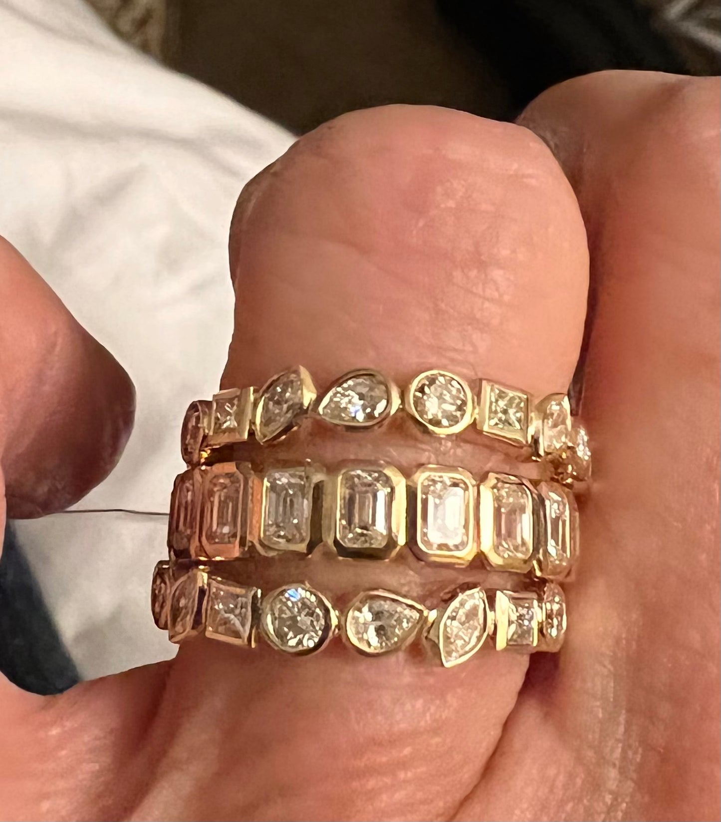 Multi shape diamond ring