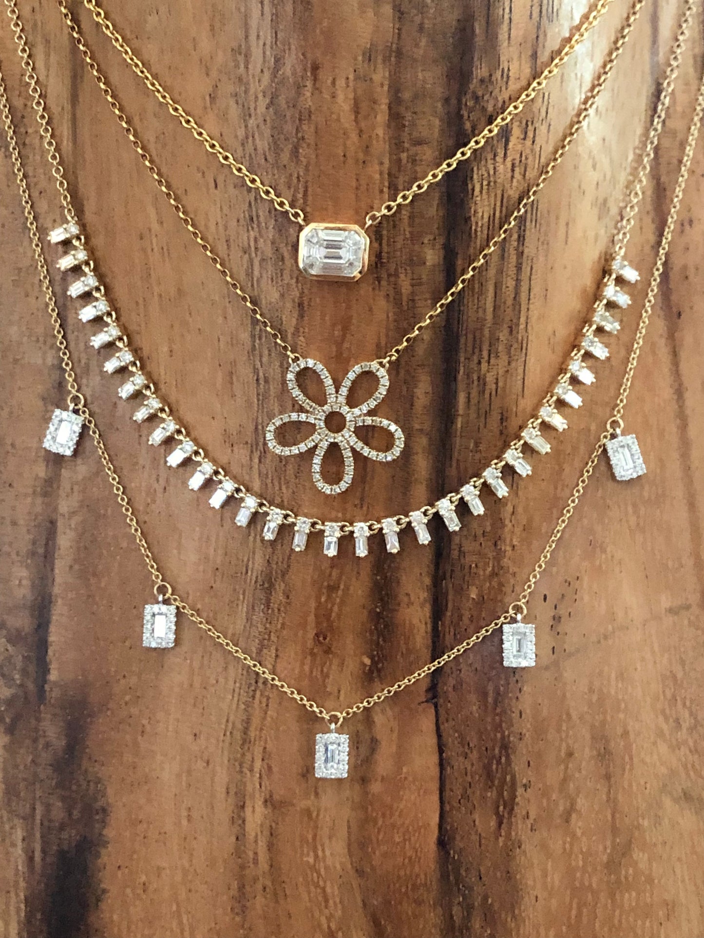 Diamond flower necklace