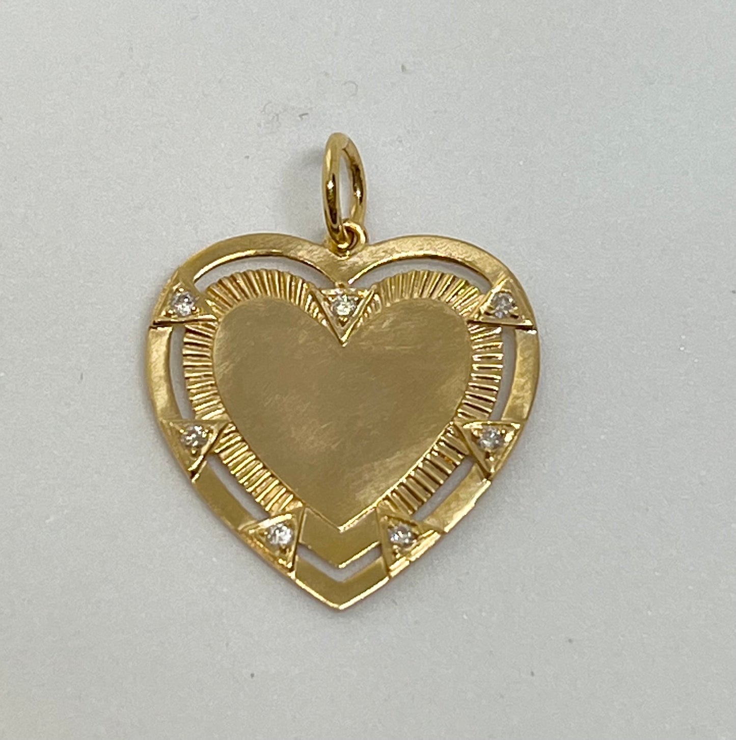 Diamond framed heart pendant charm