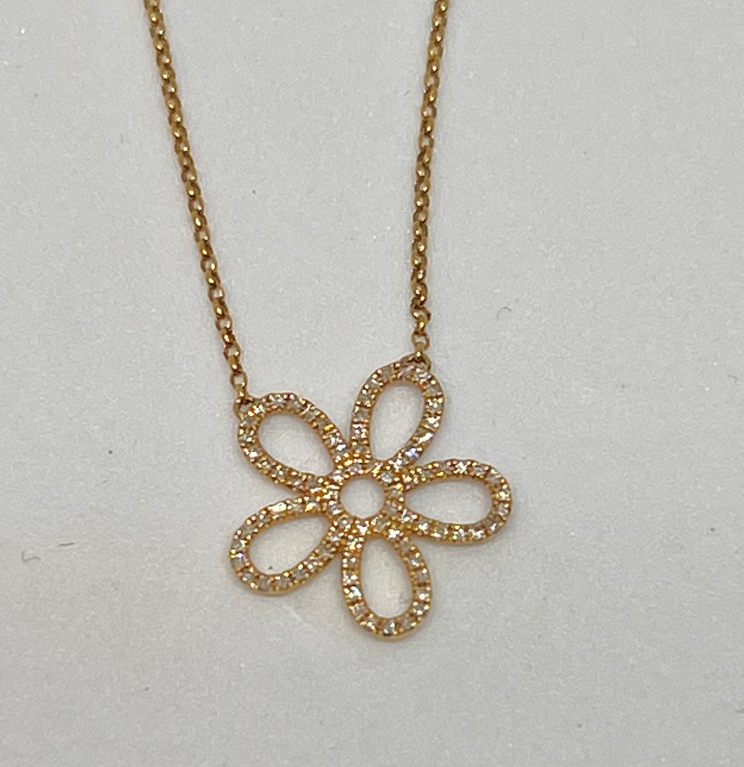 Diamond flower necklace