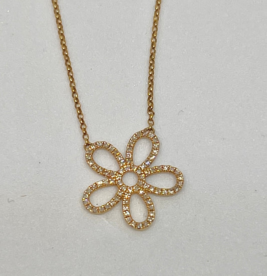 Diamond flower necklace