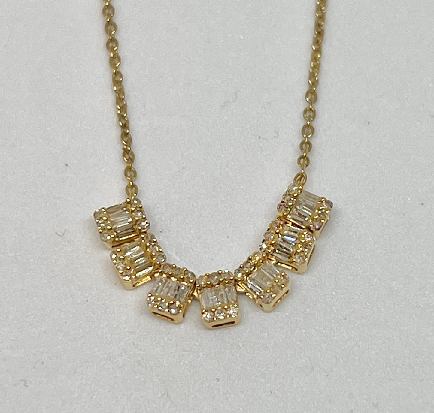 Illusion seven baguette necklace