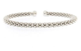 Small braided silver cuff bracelet