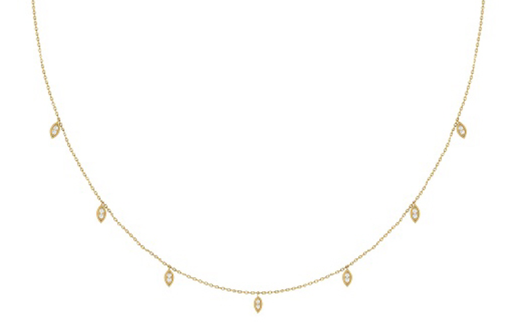 Diamond marquise shaped drop necklace