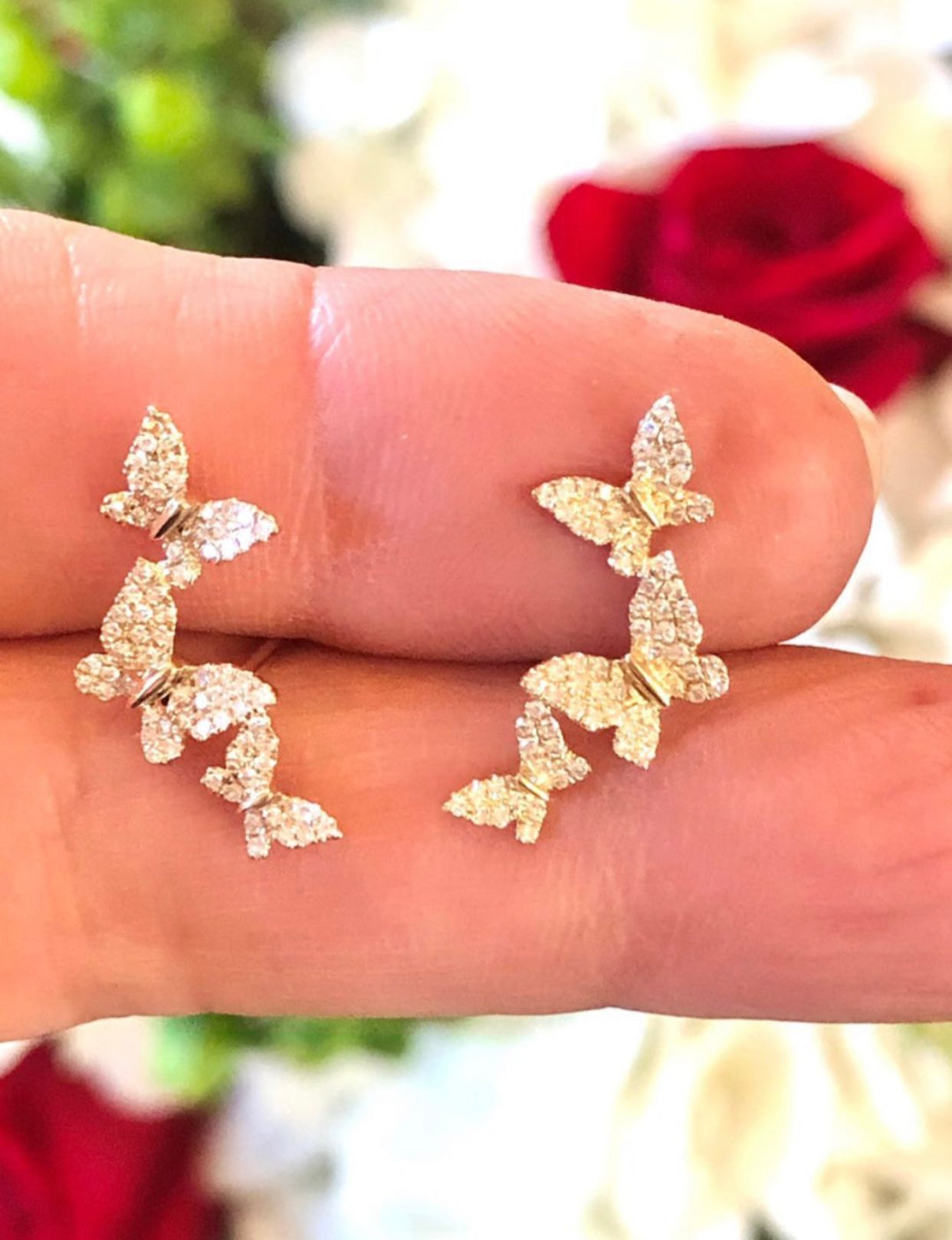 Butterfly diamond earrings
