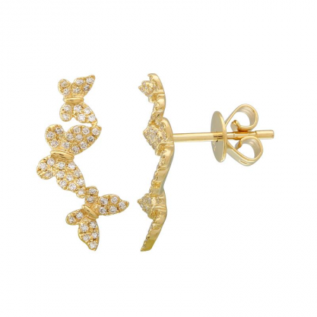 Butterfly diamond earrings