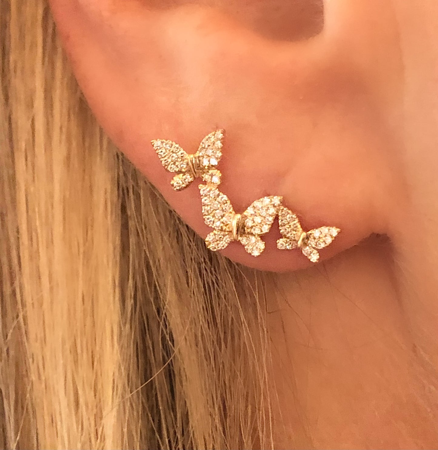 Butterfly diamond earrings